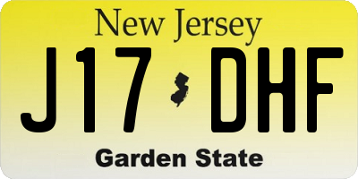 NJ license plate J17DHF