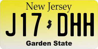 NJ license plate J17DHH