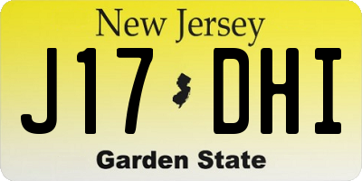 NJ license plate J17DHI