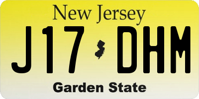 NJ license plate J17DHM