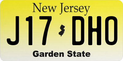 NJ license plate J17DHO