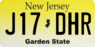 NJ license plate J17DHR