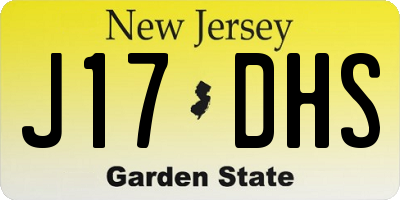 NJ license plate J17DHS