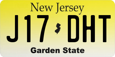 NJ license plate J17DHT