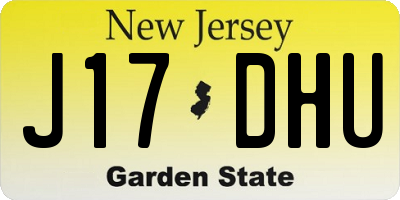 NJ license plate J17DHU