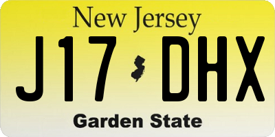 NJ license plate J17DHX