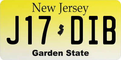NJ license plate J17DIB