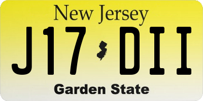 NJ license plate J17DII