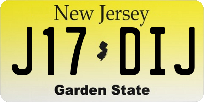 NJ license plate J17DIJ