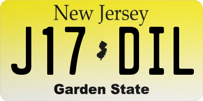NJ license plate J17DIL