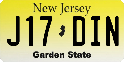 NJ license plate J17DIN