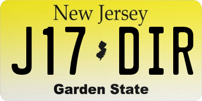 NJ license plate J17DIR