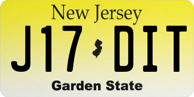 NJ license plate J17DIT