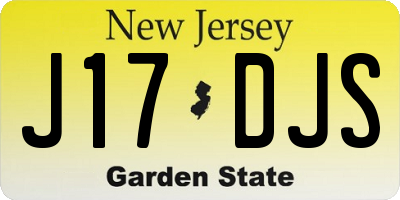 NJ license plate J17DJS