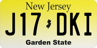 NJ license plate J17DKI