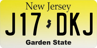 NJ license plate J17DKJ