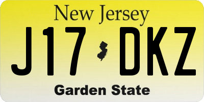 NJ license plate J17DKZ