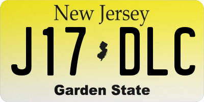 NJ license plate J17DLC