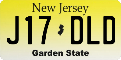 NJ license plate J17DLD