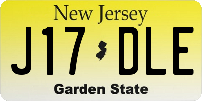 NJ license plate J17DLE