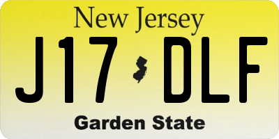 NJ license plate J17DLF
