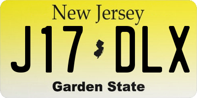 NJ license plate J17DLX