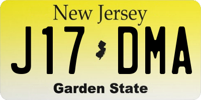 NJ license plate J17DMA