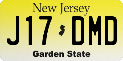 NJ license plate J17DMD