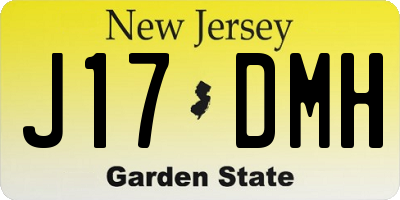NJ license plate J17DMH