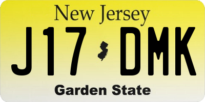 NJ license plate J17DMK