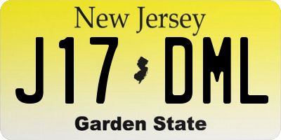 NJ license plate J17DML