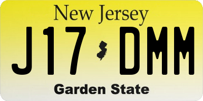 NJ license plate J17DMM