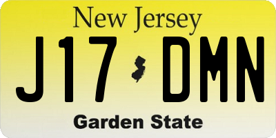 NJ license plate J17DMN