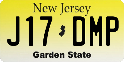 NJ license plate J17DMP