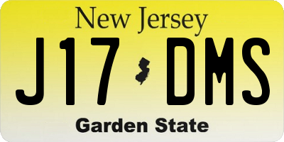 NJ license plate J17DMS