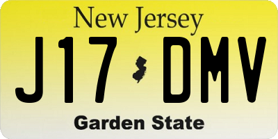 NJ license plate J17DMV