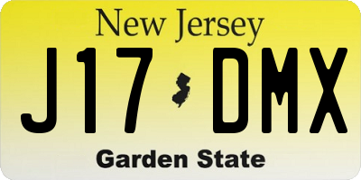 NJ license plate J17DMX