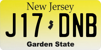 NJ license plate J17DNB