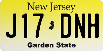 NJ license plate J17DNH
