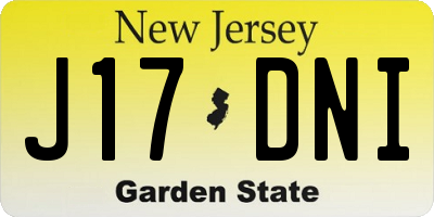 NJ license plate J17DNI