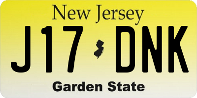 NJ license plate J17DNK