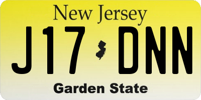 NJ license plate J17DNN