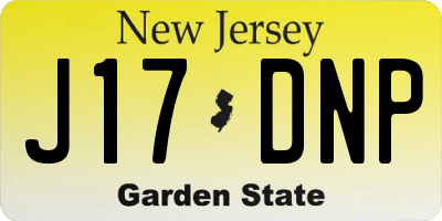 NJ license plate J17DNP