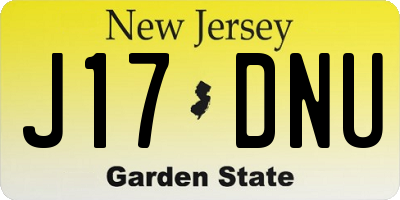 NJ license plate J17DNU