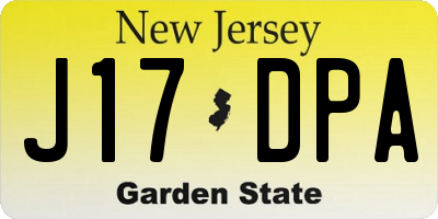 NJ license plate J17DPA