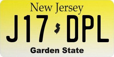 NJ license plate J17DPL
