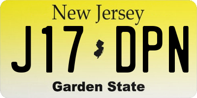NJ license plate J17DPN