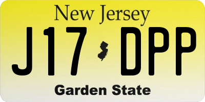 NJ license plate J17DPP