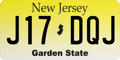 NJ license plate J17DQJ
