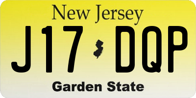 NJ license plate J17DQP